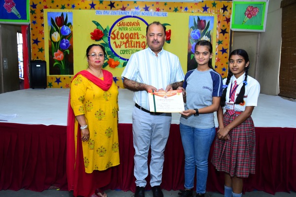 Sahodaya Inter School Slogan Writing Competition Hosted By DRV DAV CENTENARY PUBLIC SCHOOLPHILLAUR