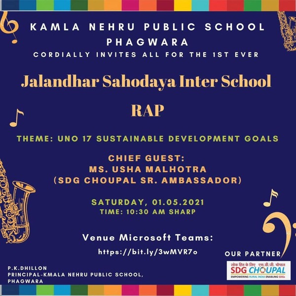 Kamla Nehru Public School Organized First Ever Jalandhar Sahodaya Inter School RAP Competition